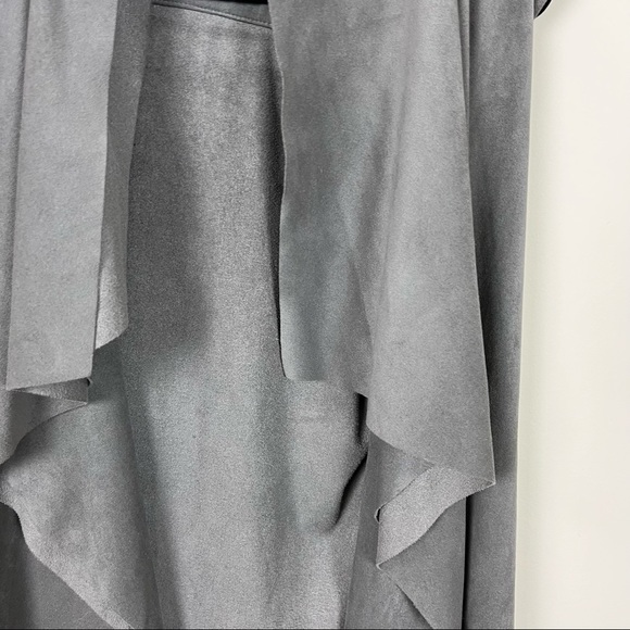 KATHERINE BARCLAY SUEDE CASCADE FRONT GREY VEST SIZE SMALL - Picture 7 of 14
